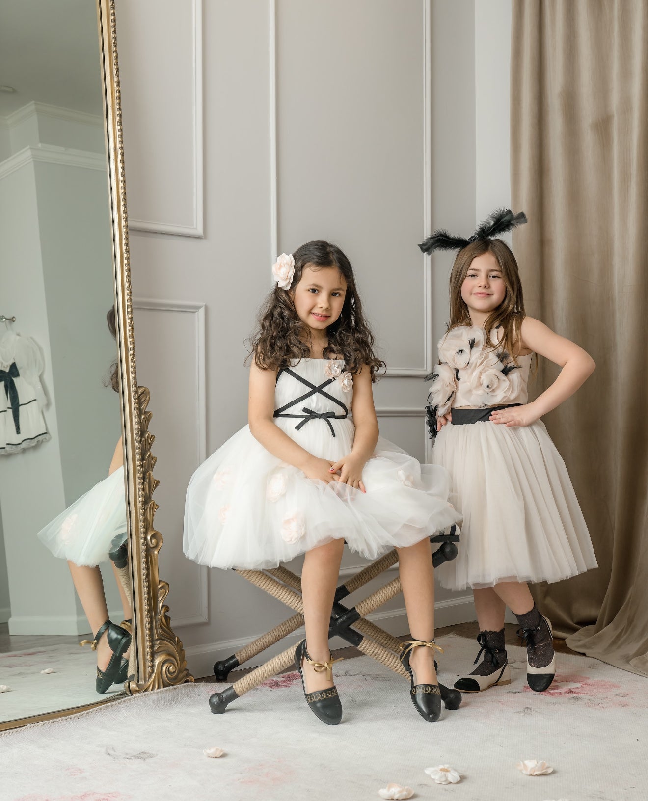 Giselle Ivory Criss-Cross Tulle Dress