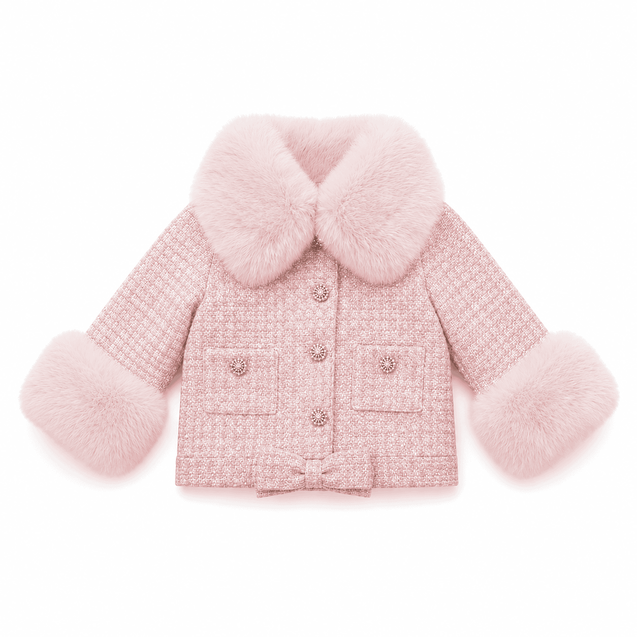 Heather Pink Boucle Pearl Jacket