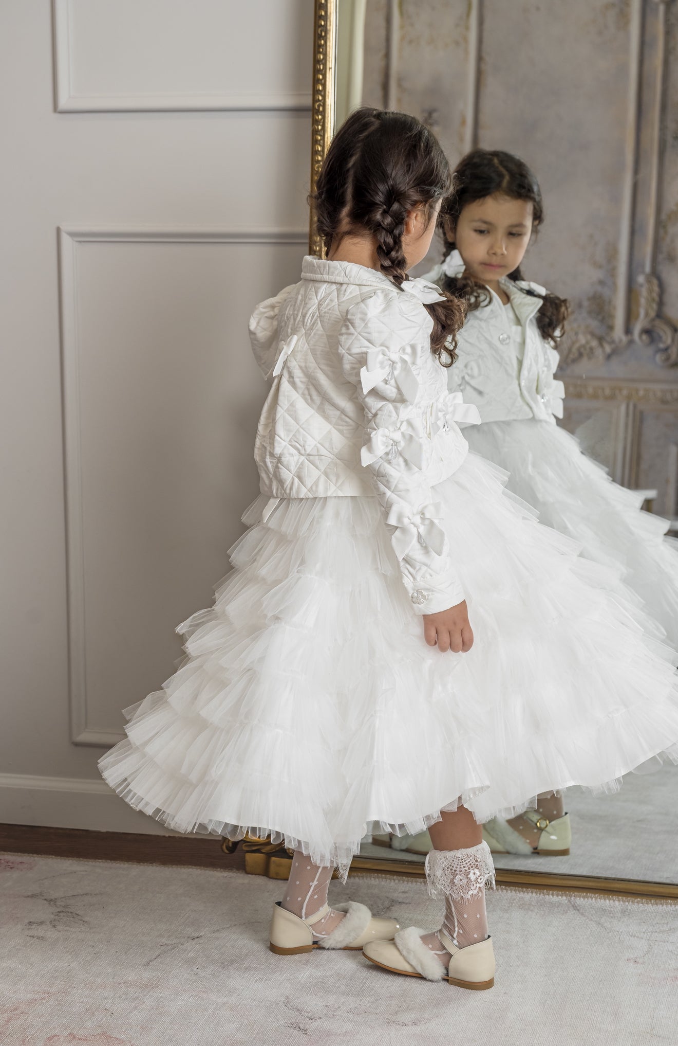 Poppy White Quilted Dress