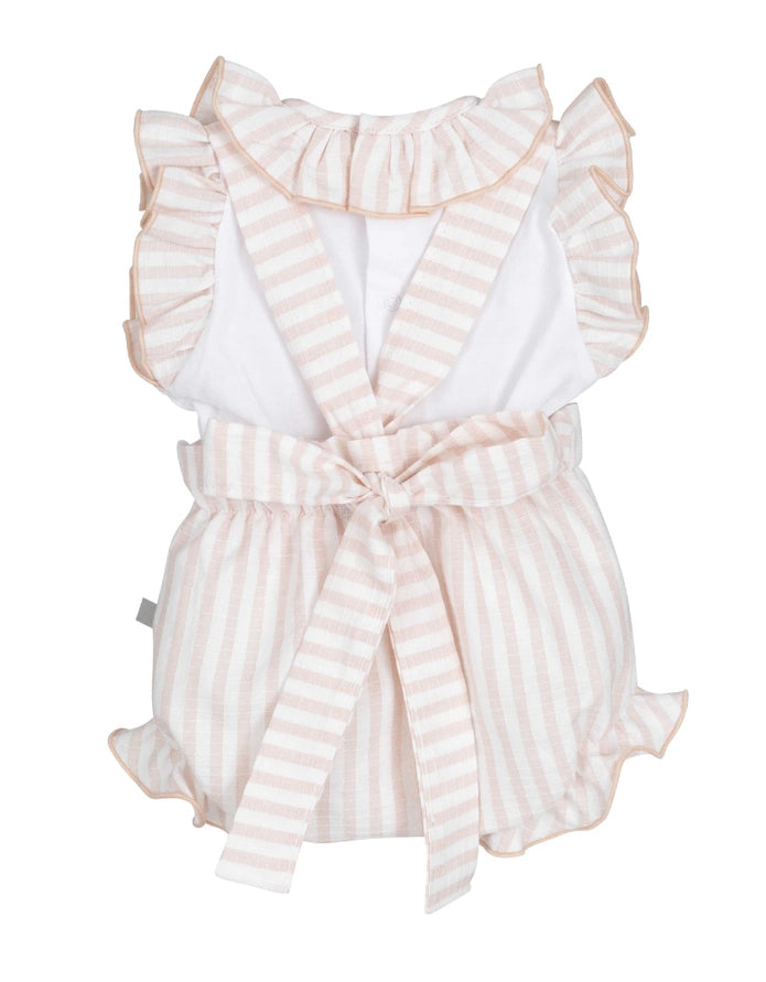 Pololo Bundi White and Pink Stripes Baby Girls Set