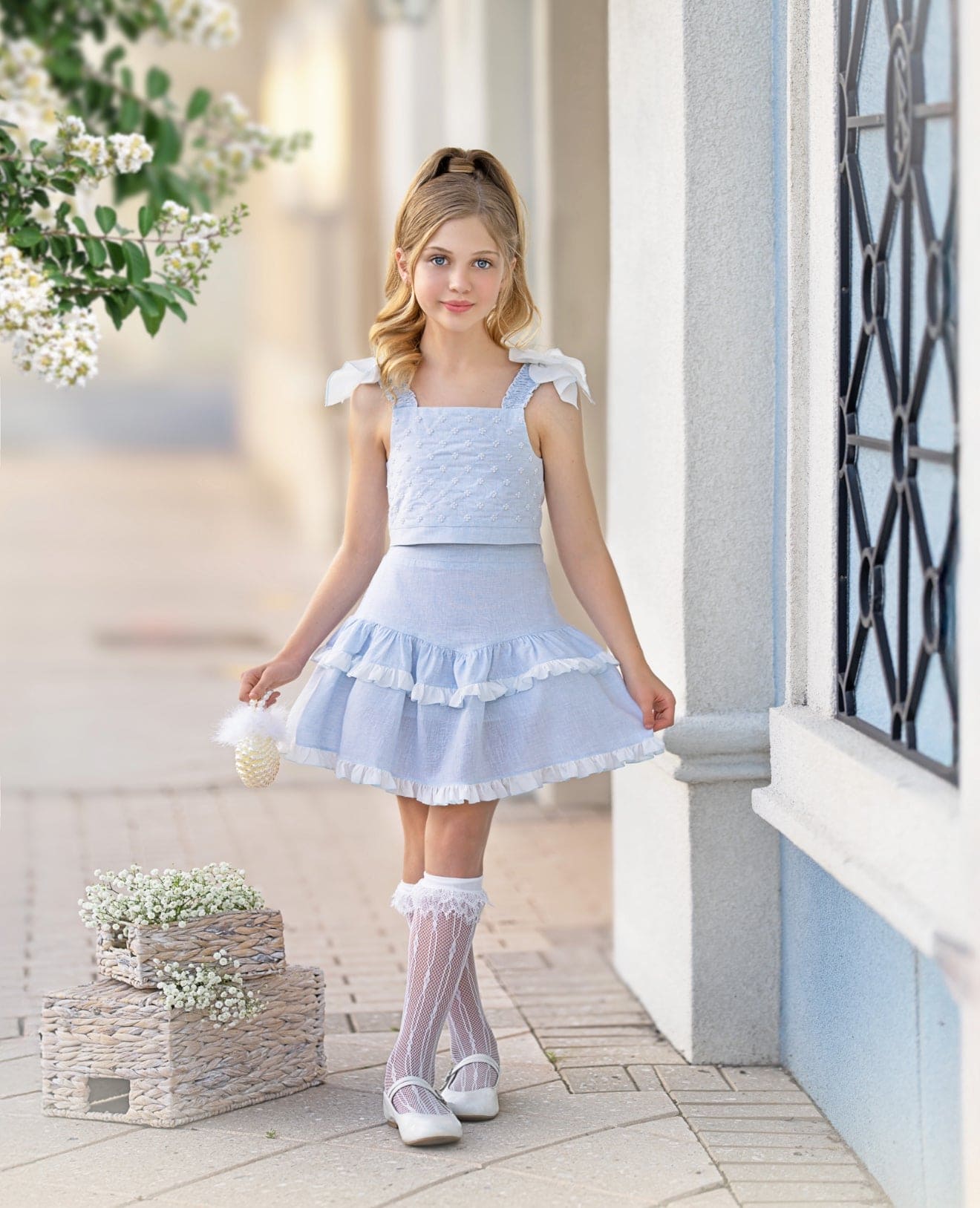 Charlotte Baby Blue Skirt and Top Set