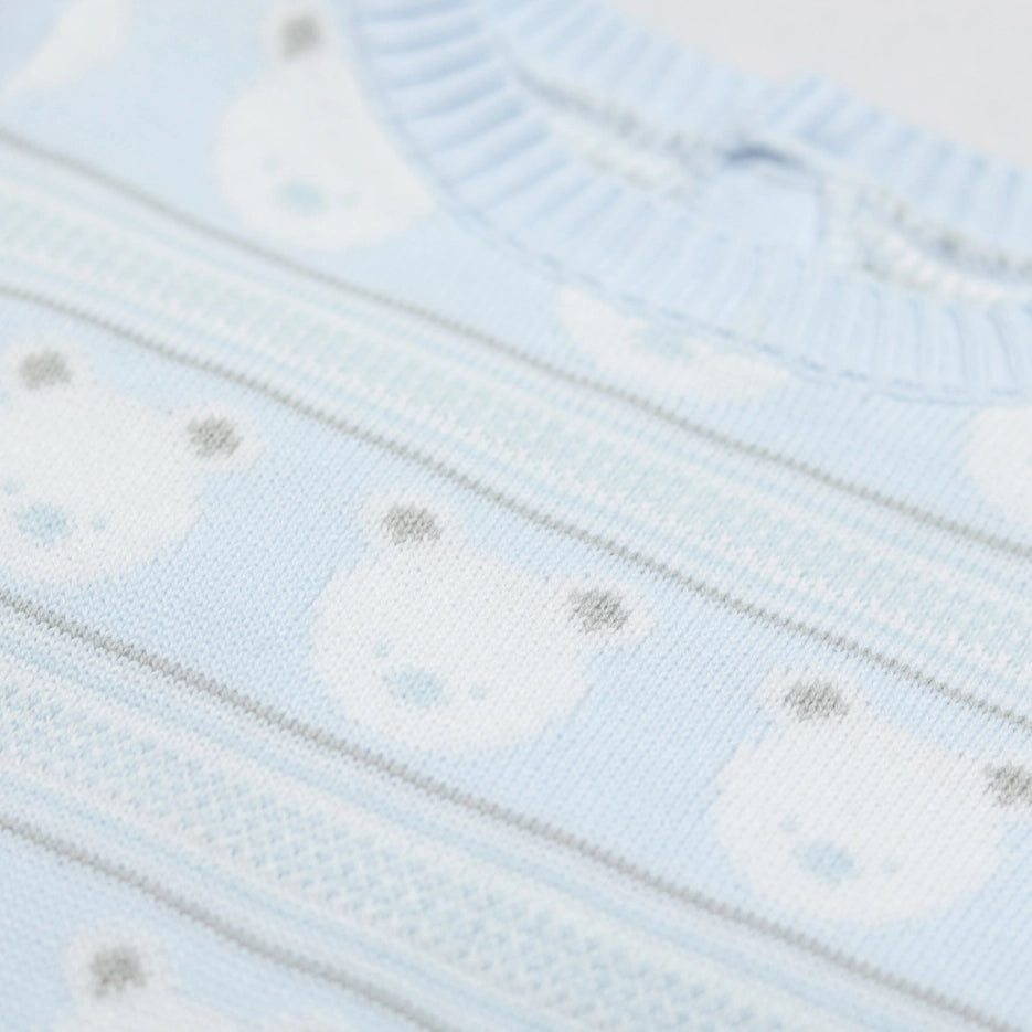 Harry Blue Knit Teddy All in One and Hat