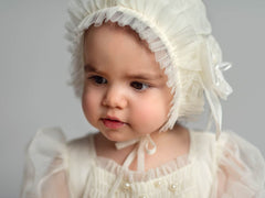 Bella Buttermilk Tulle Bonnet - Petite Maison Kids