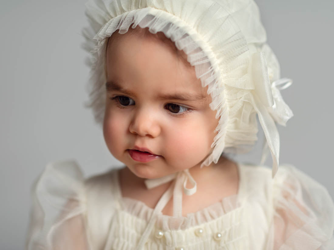 Bella Buttermilk Tulle Bonnet - Petite Maison Kids