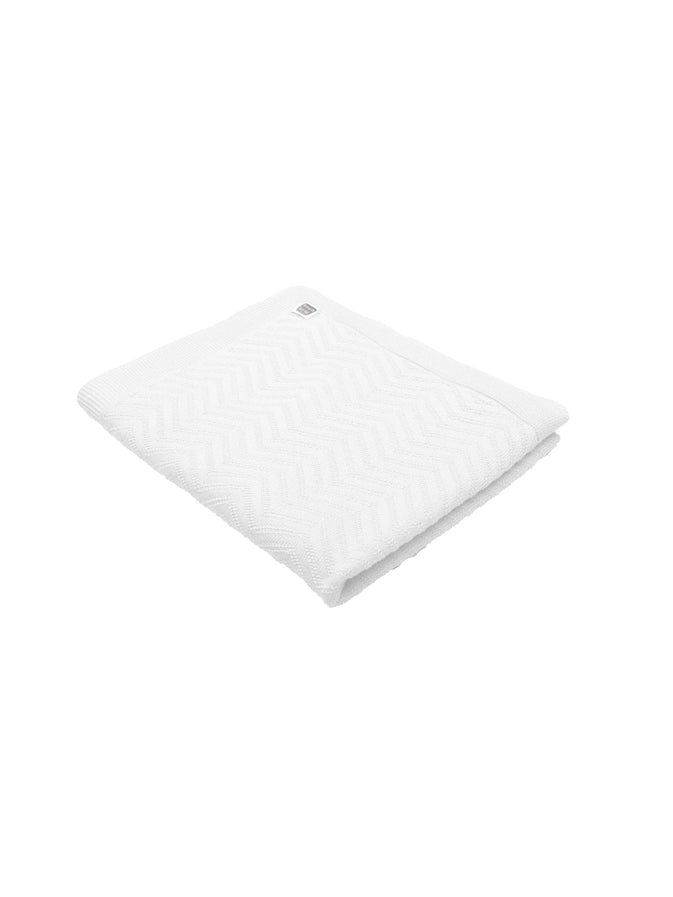 White Knitted Cotton Baby Blanket