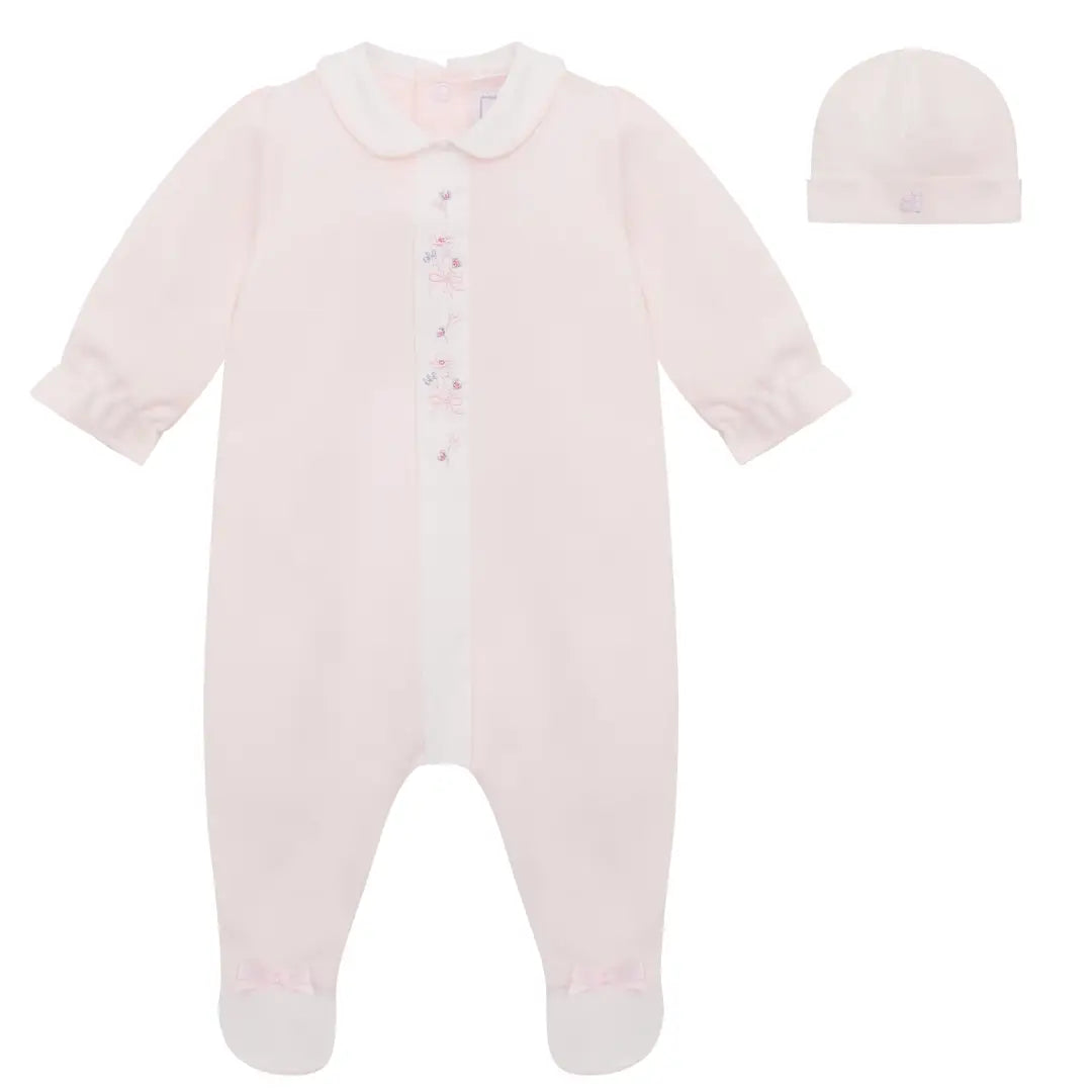 Loretta Girls Pink Pretty Babygrow & Hat