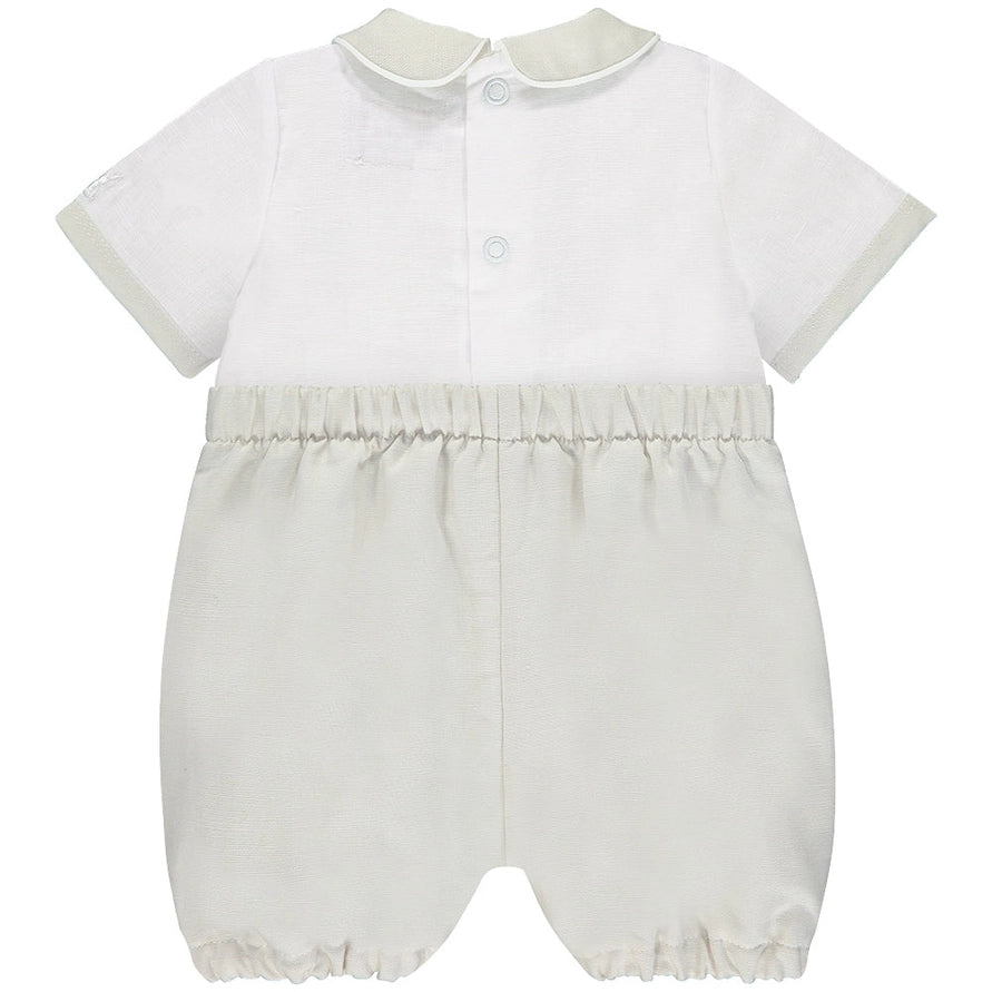 Sawyer Baby Boys White and Beige Outfit Set