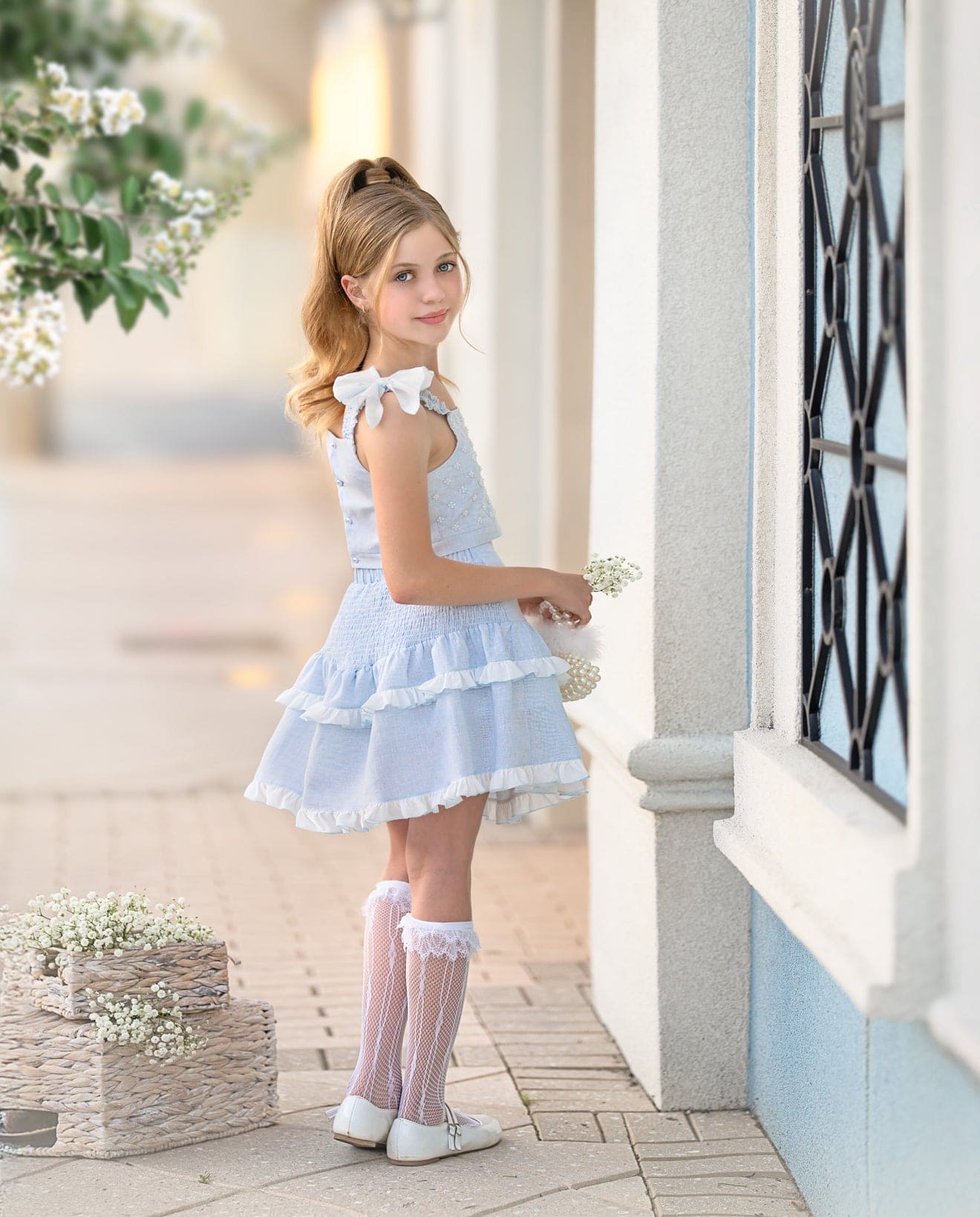 Charlotte Baby Blue Skirt and Top Set