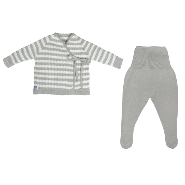 Grey Striped Cotton Baby Set