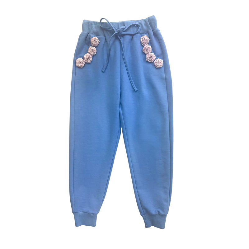Maya Blue Cotton Lounge Pants
