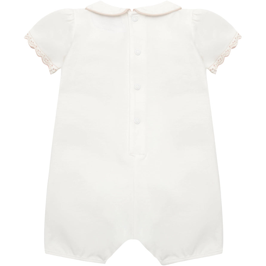 Louise Girls White Floral Detail Summer Romper
