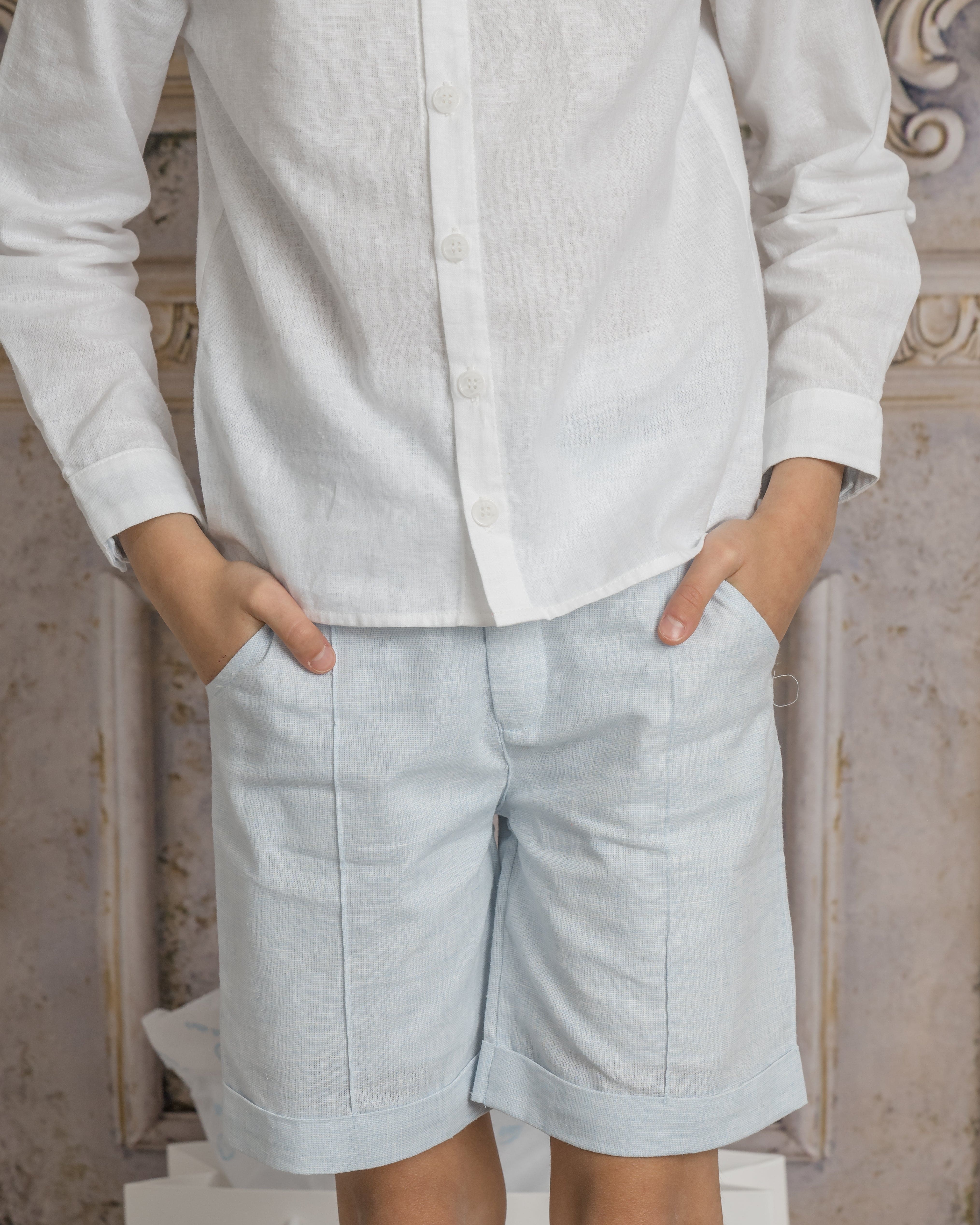 Charlotte Baby Blue Boys' Button Down Shirt