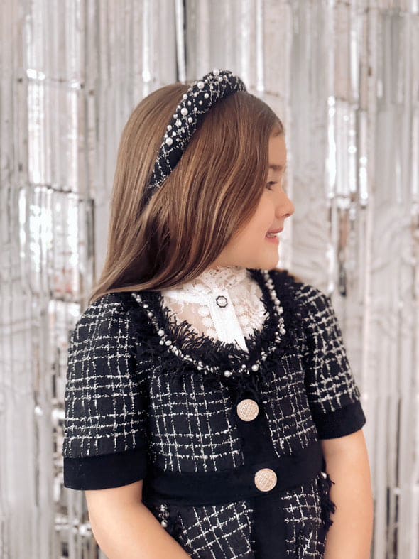 Orea Tweed and Pearl Headband