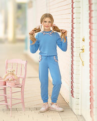 Maya Blue Cotton Lounge Pants