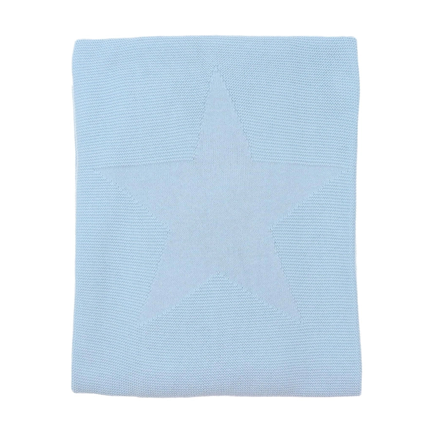 Cotton Blue Star Baby Blanket