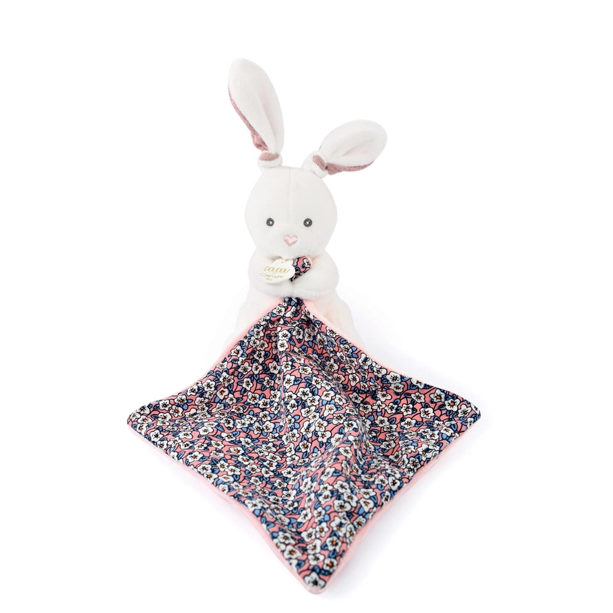 Boh'aime Pink Bunny Puppet with Doudou