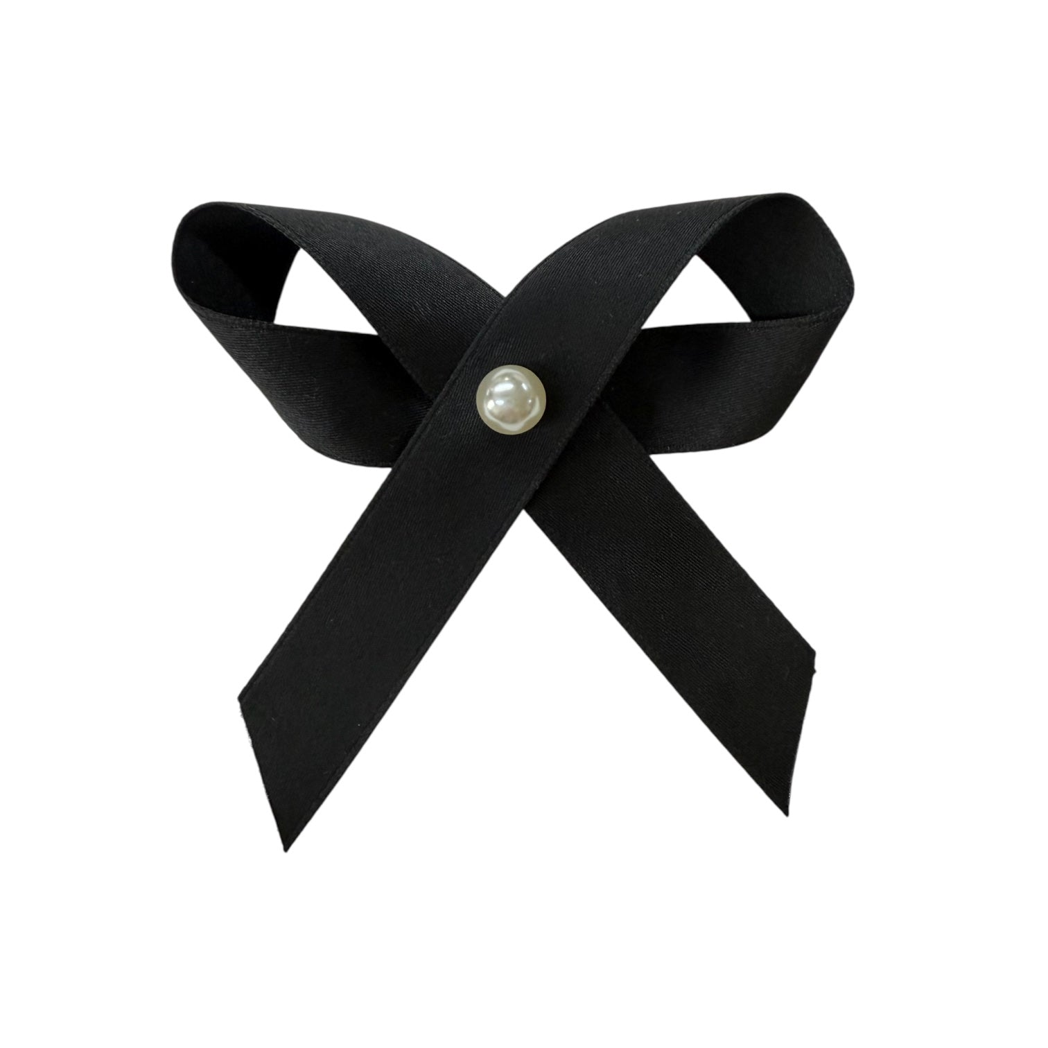 Ava Black Satin Hair Clip - Petite Maison Kids