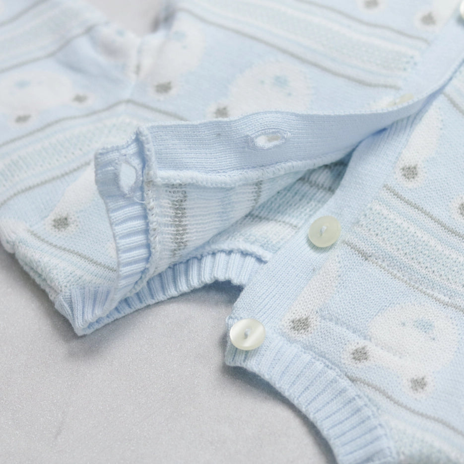 Harry Blue Knit Teddy All in One and Hat