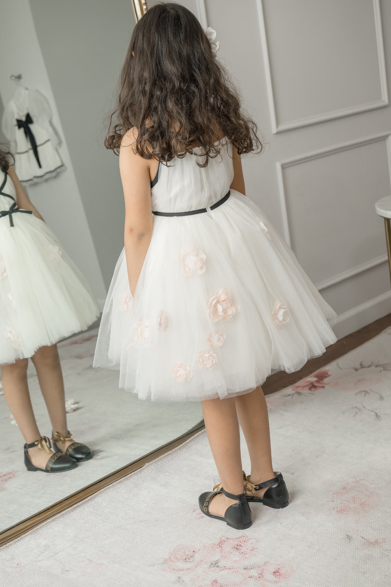 Giselle Ivory Criss-Cross Tulle Dress