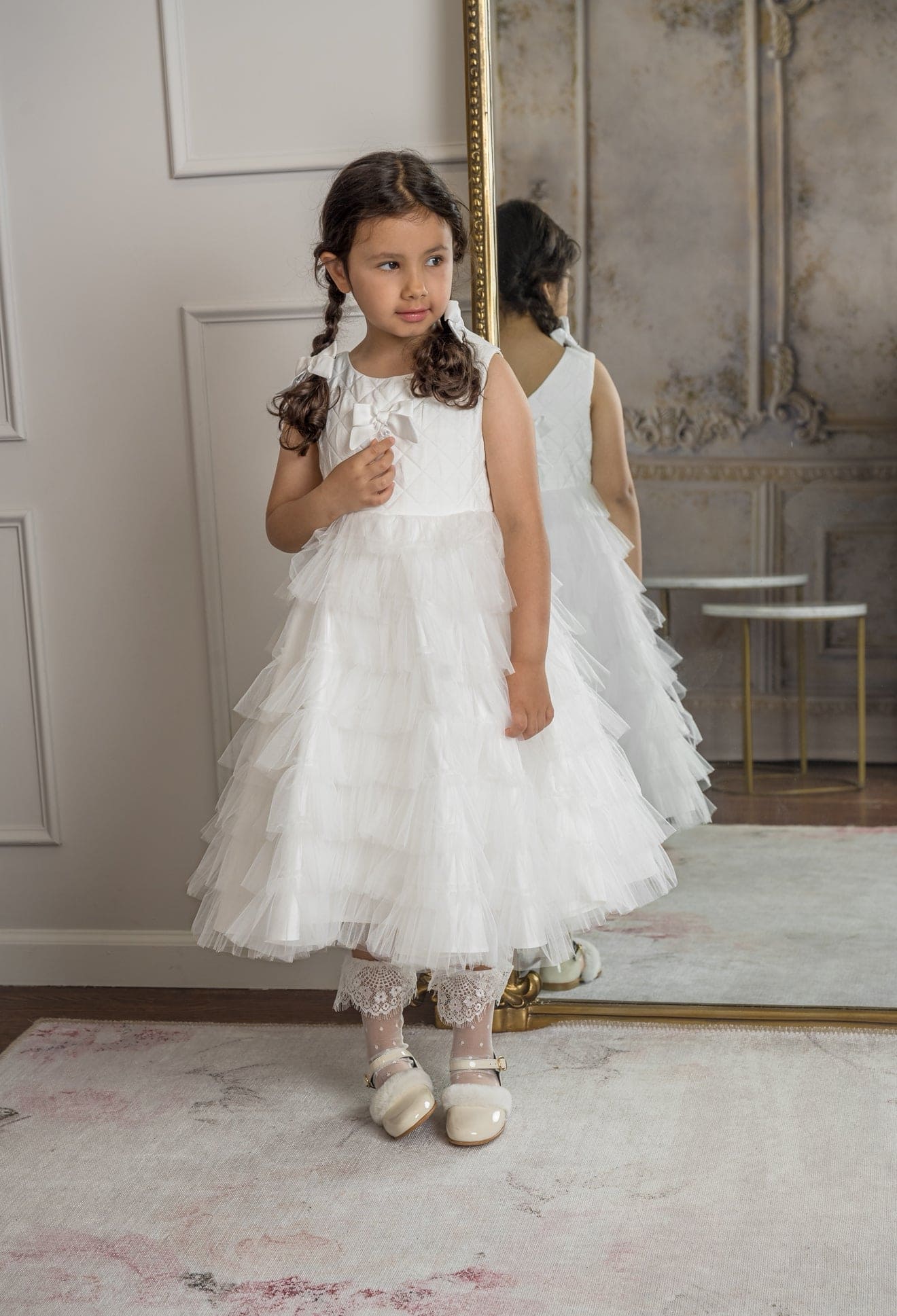 Poppy White Quilted Dress