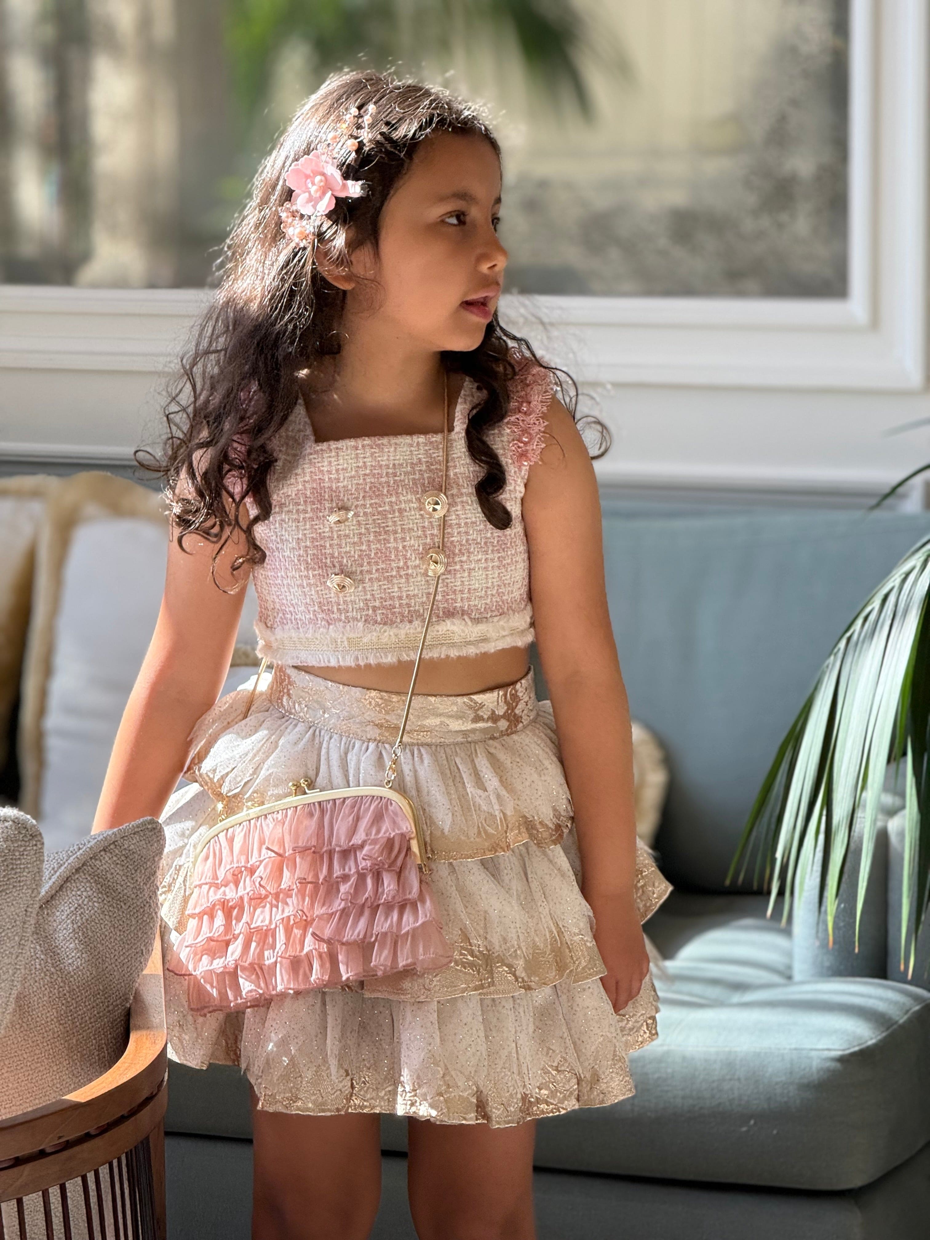 Charlie Gold Jacquard Glitter Skirt
