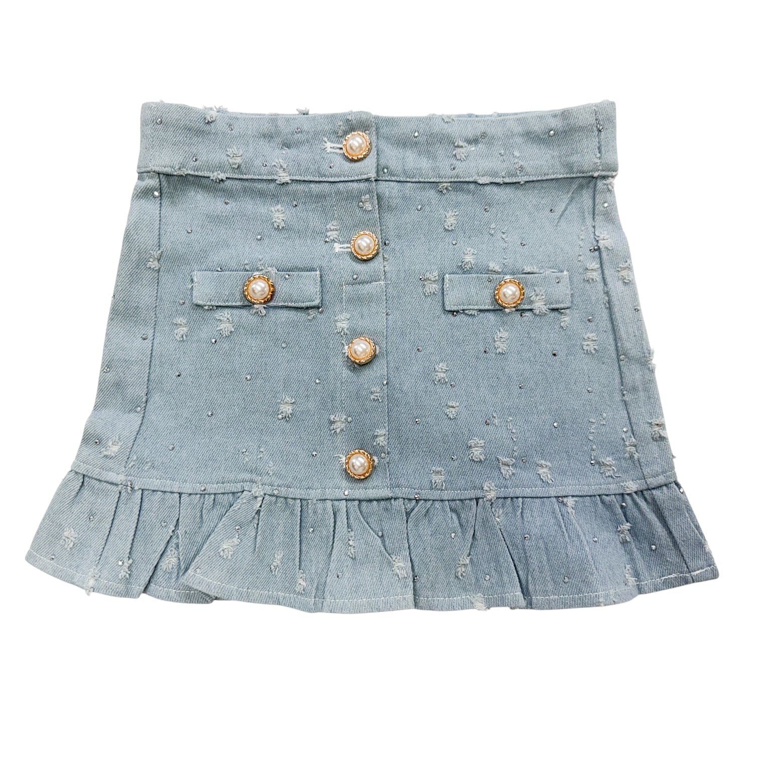 Sparkle Blue Denim Jean Skirt