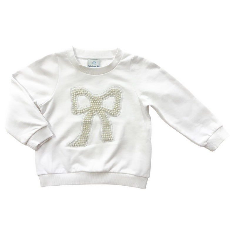 White Pearl Bow Sweater