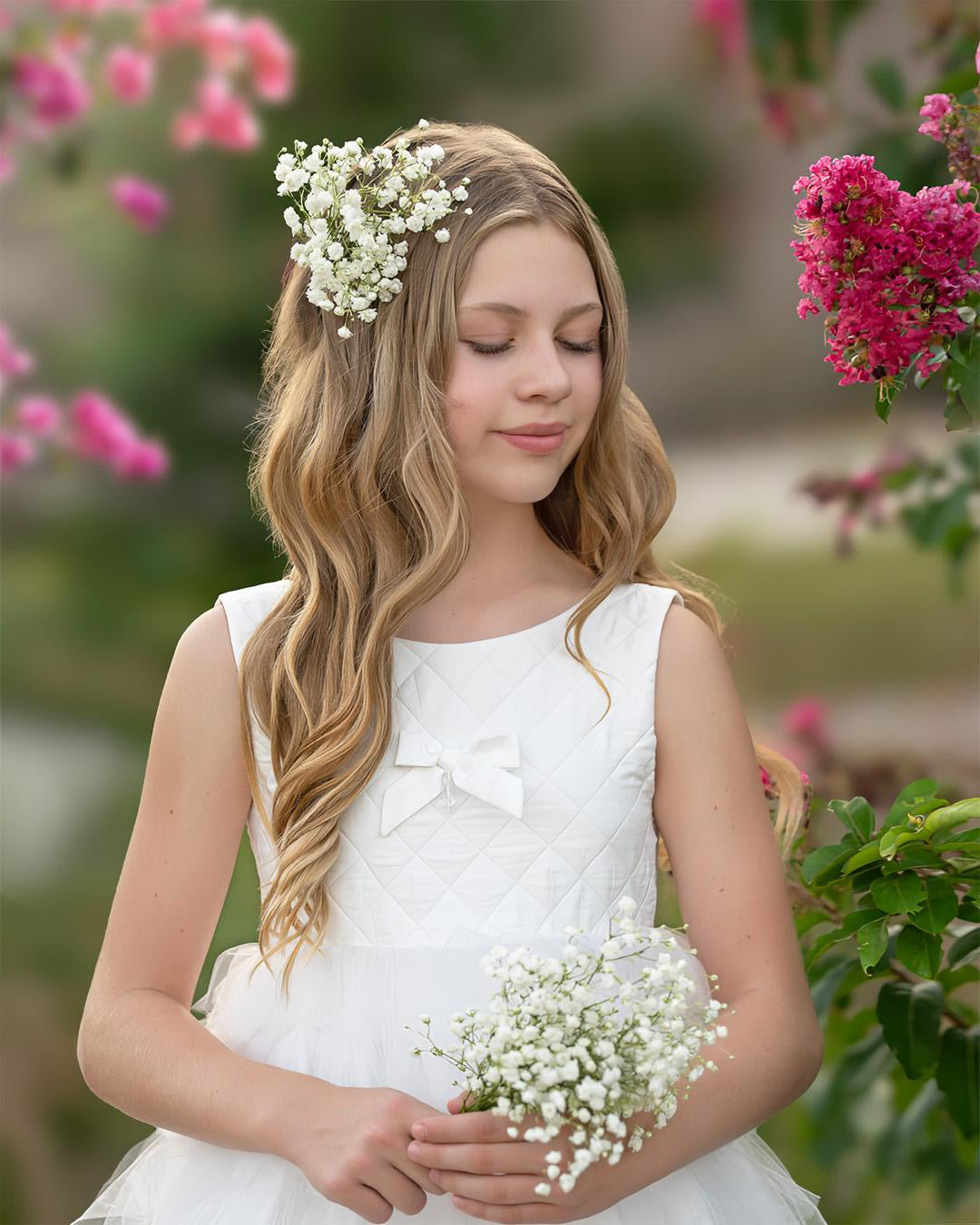 Poppy White Quilted Dress