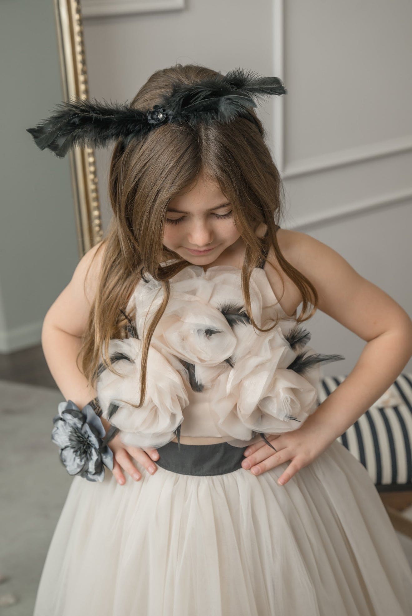 Coco-Feather Black Headband - Petite Maison Kids