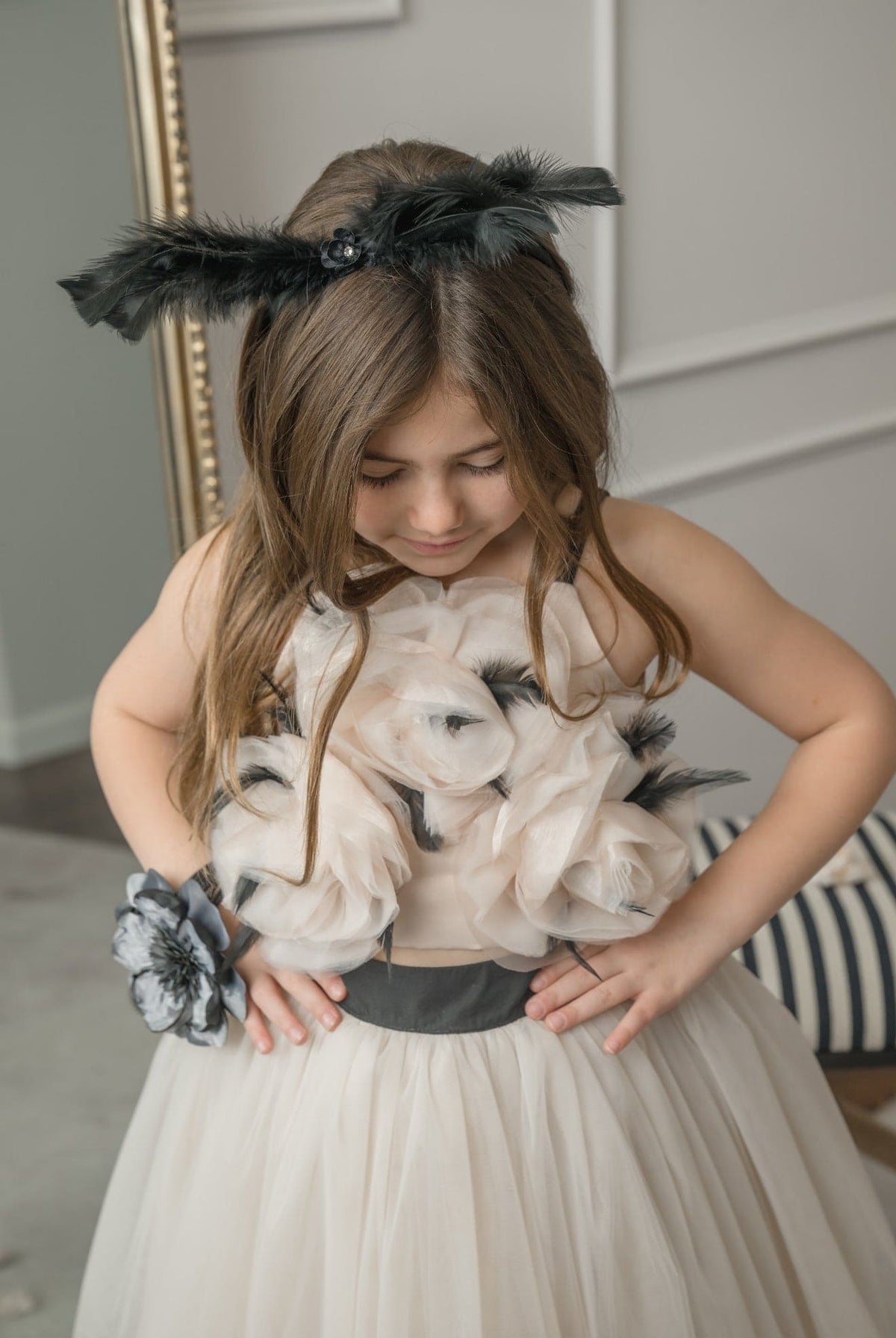 Coco-Feather Black Headband - Petite Maison Kids