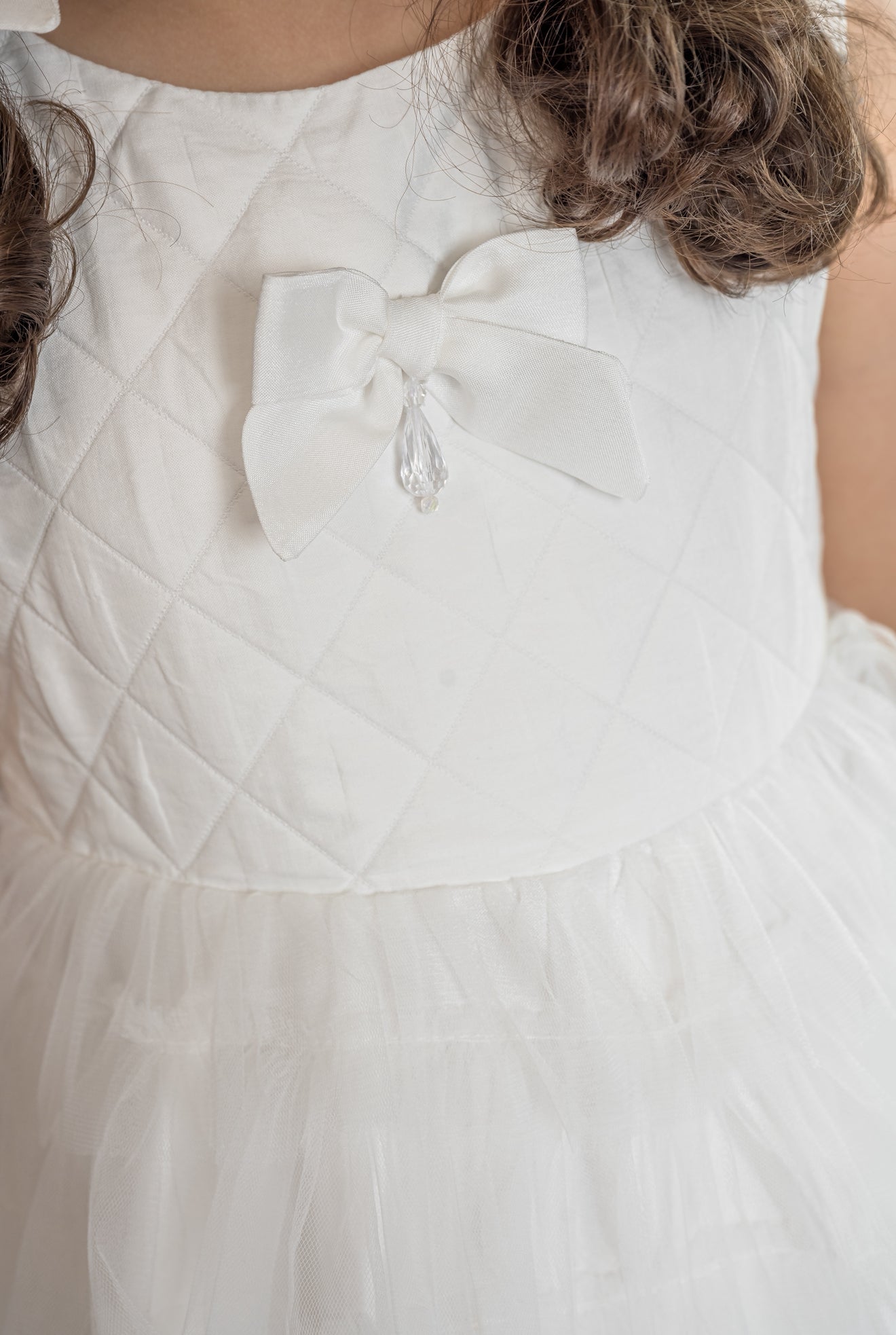 Poppy White Quilted Dress