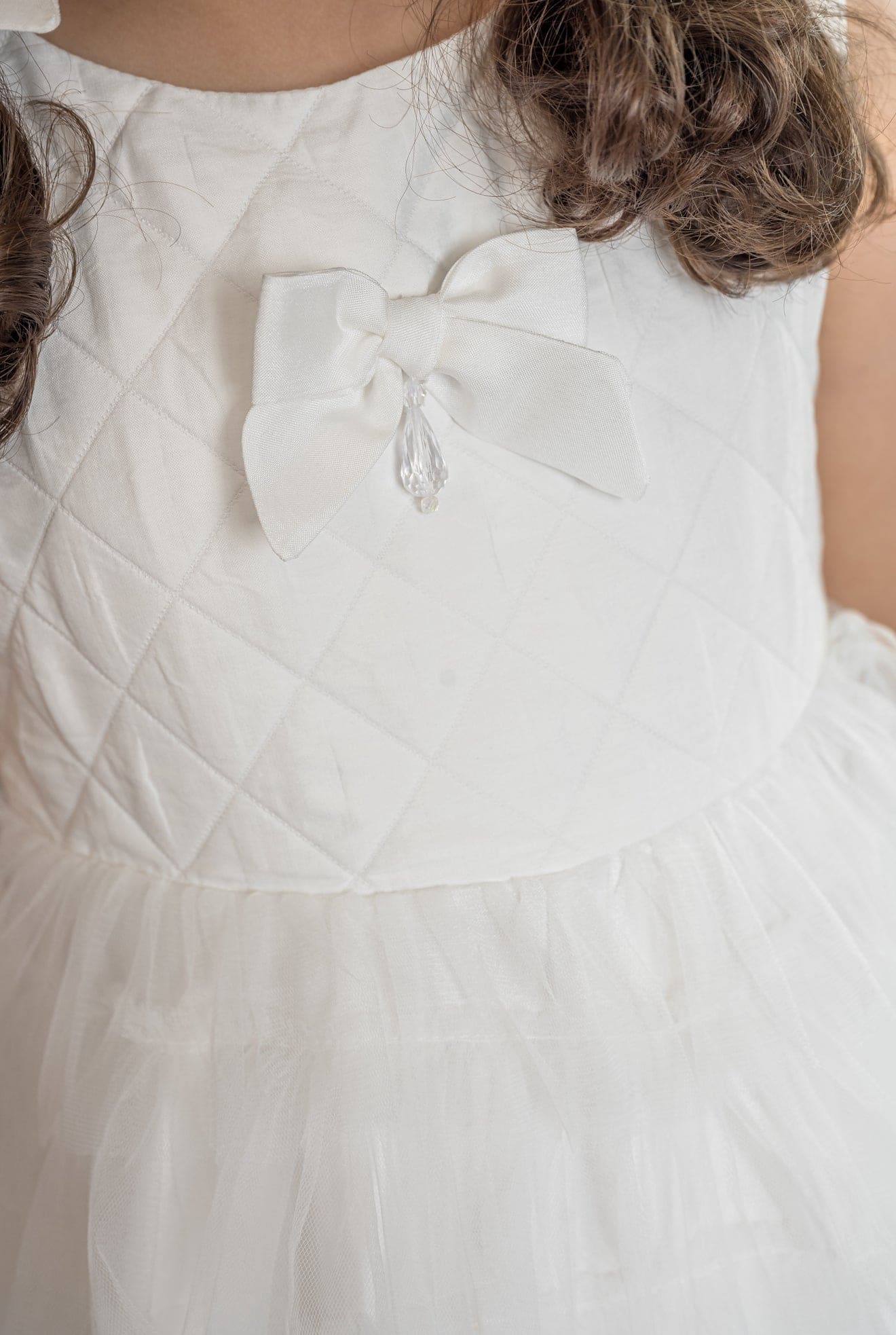 Poppy White Quilted Dress