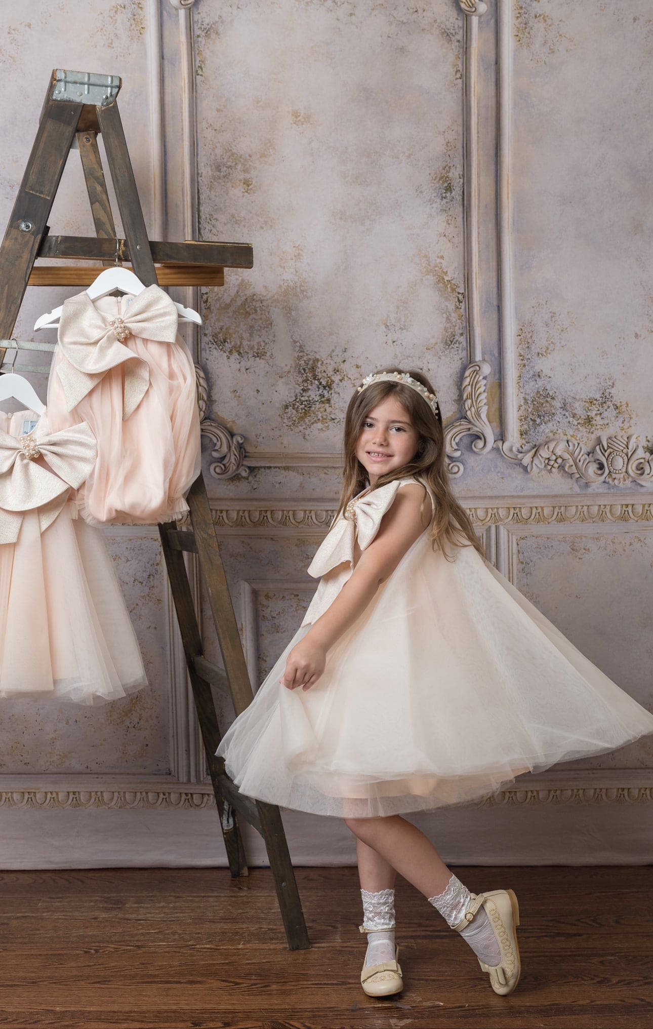 Jackie Peach Tulle Dress - Petite Maison Kids