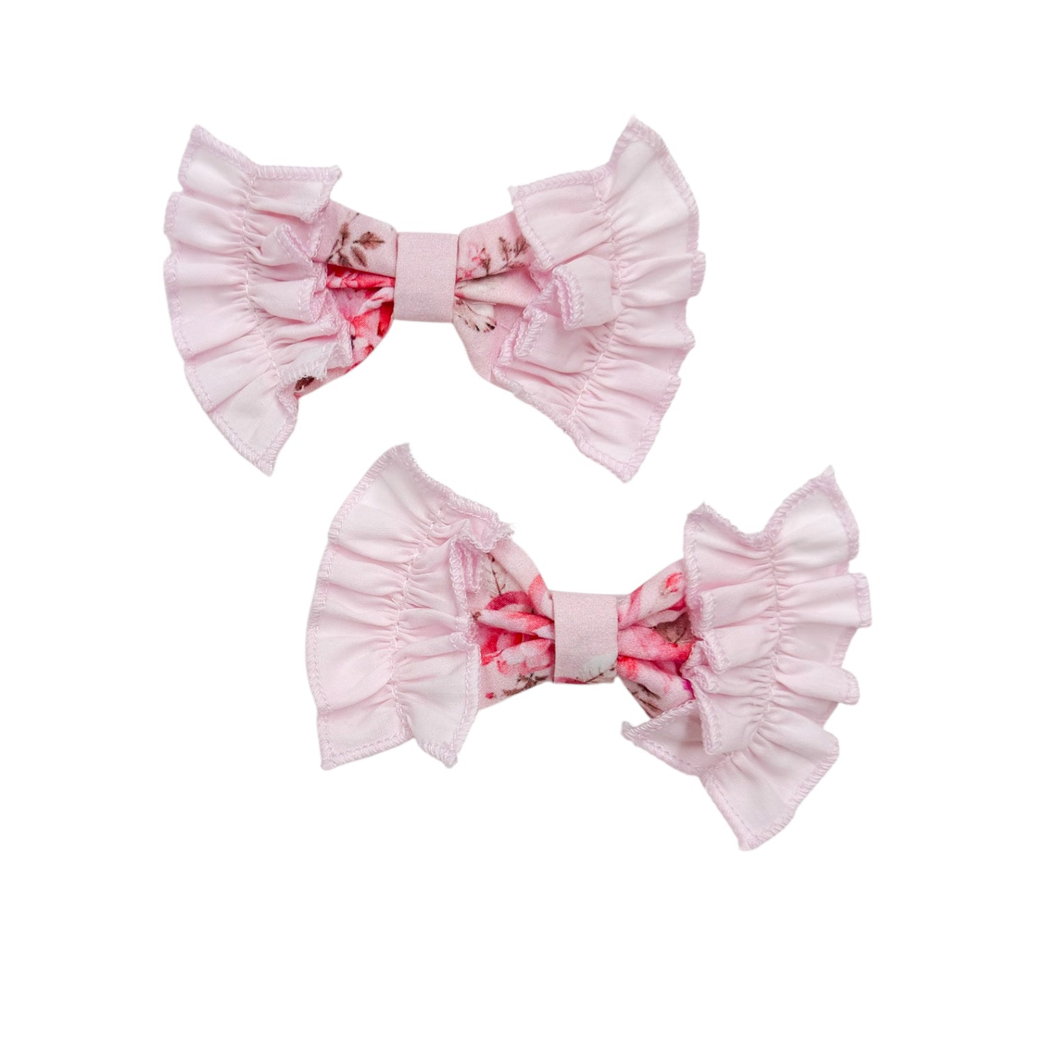 Amelia Pink Flower Print Hair Clips