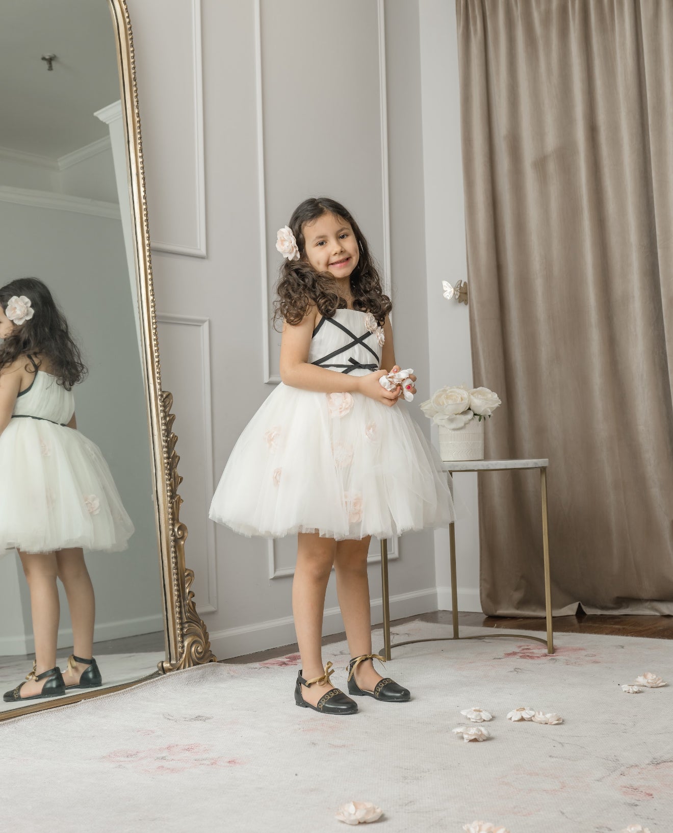 Giselle Ivory Criss-Cross Tulle Dress