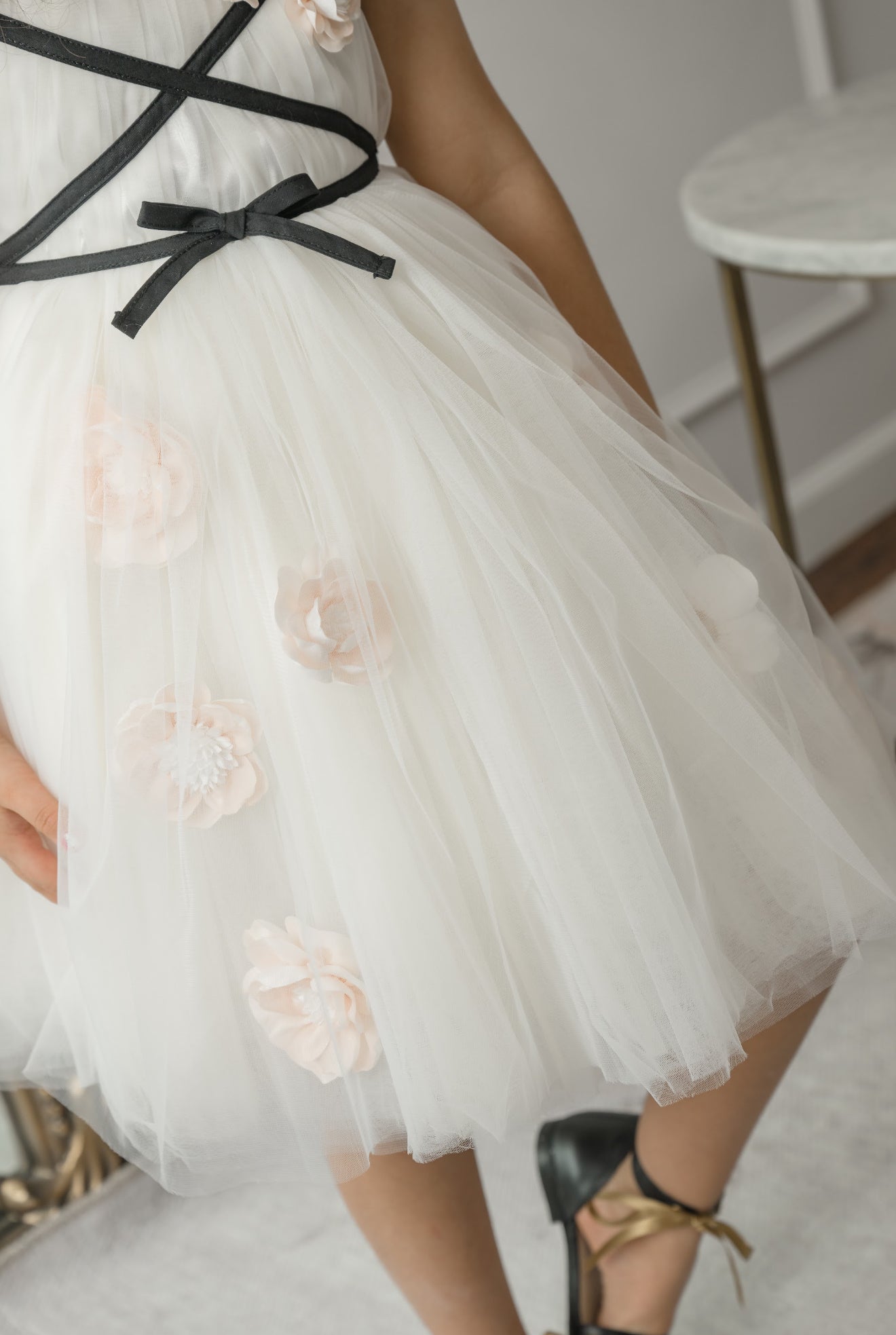 Giselle Ivory Criss-Cross Tulle Dress