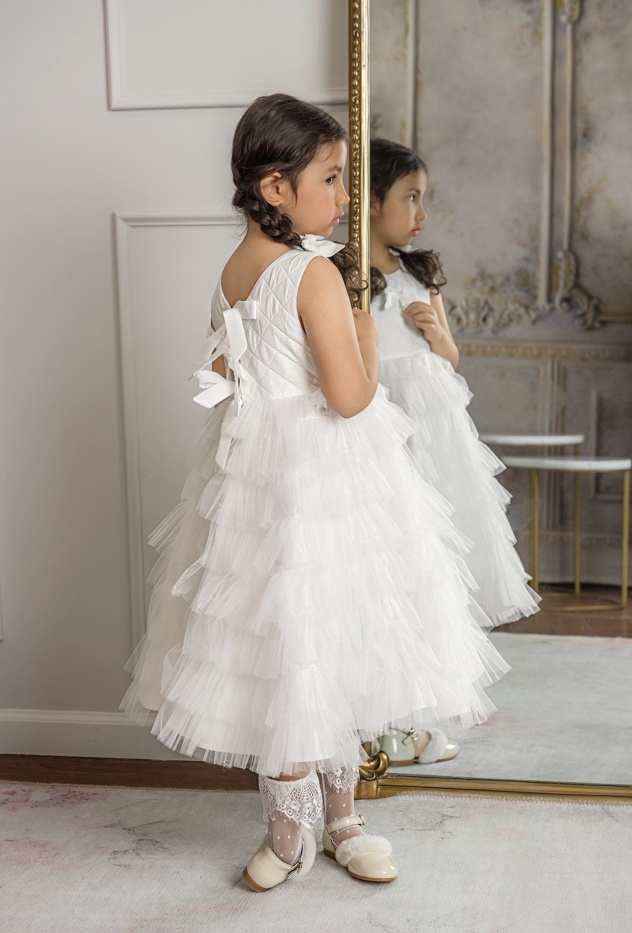 Poppy White Quilted Dress