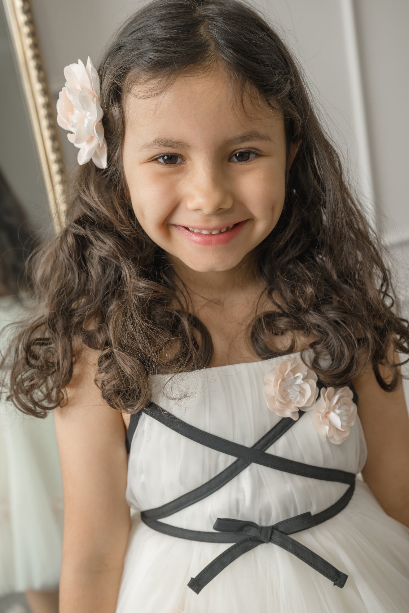 Giselle Ivory Criss-Cross Tulle Dress