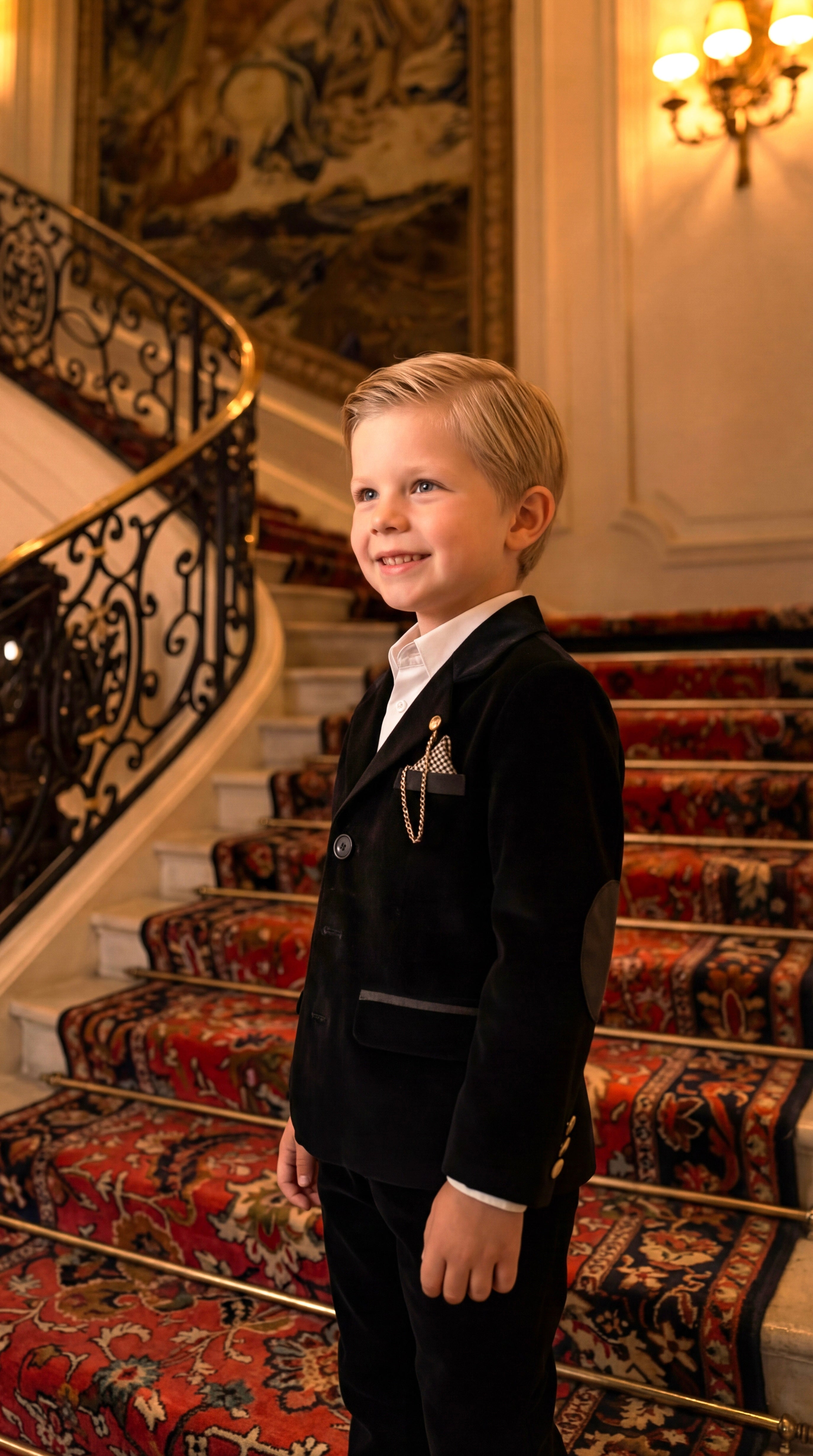Charlie Black Velour Boy's Blazer
