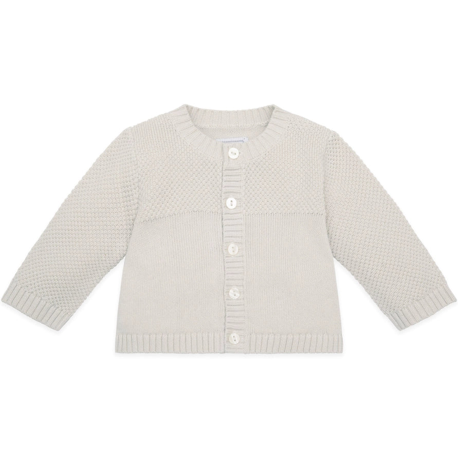 Cypress Stone Cotton Knit Baby Cardigan