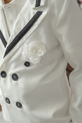 Alex White Blazer With Black Contrast Line
