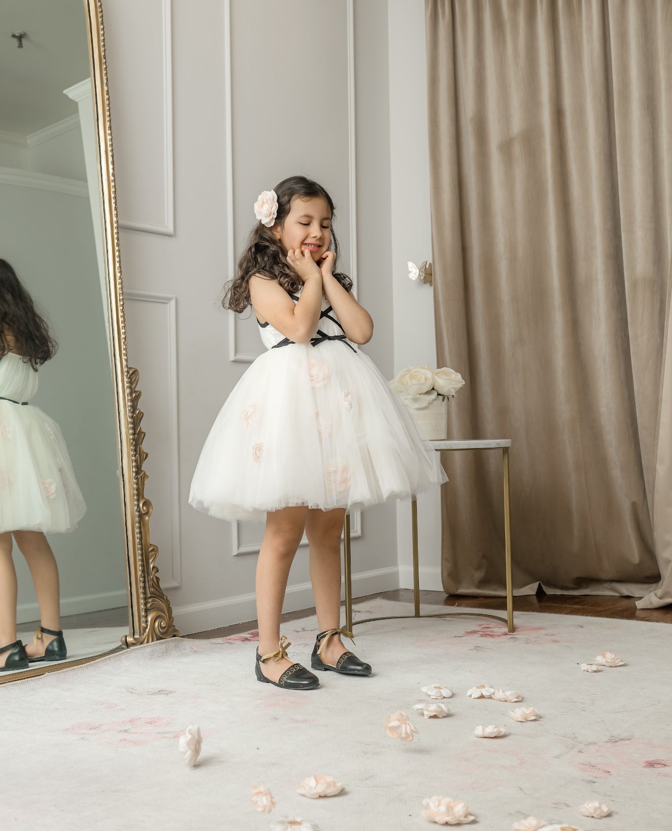 Giselle Ivory Criss-Cross Tulle Dress