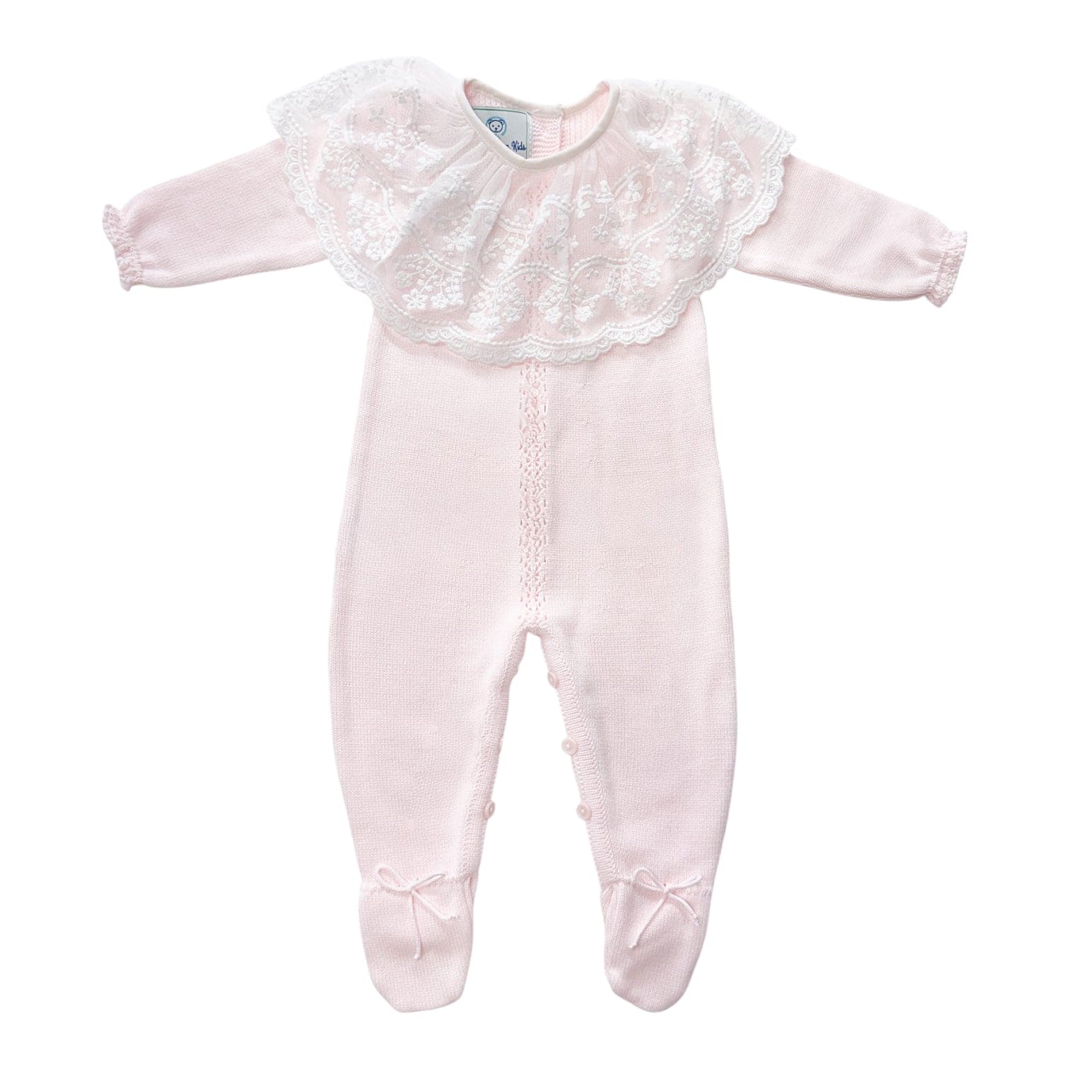 Pink Spanish Lace Knit Babygrow