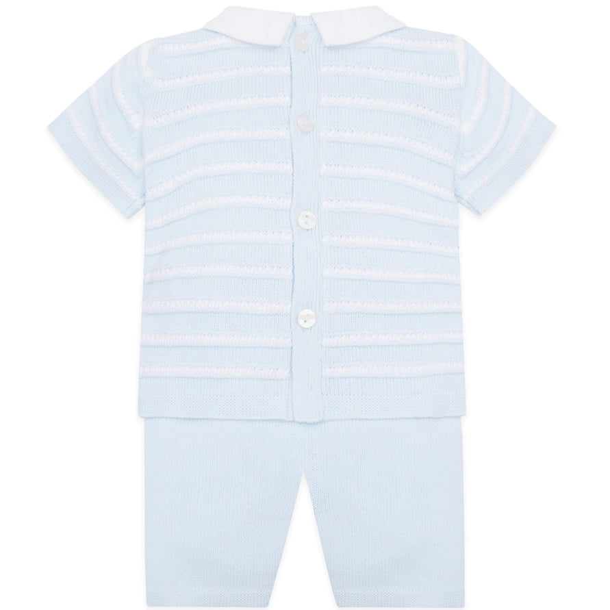Jerry Baby Blue Boys Stripe Knit Top and Shorts Set