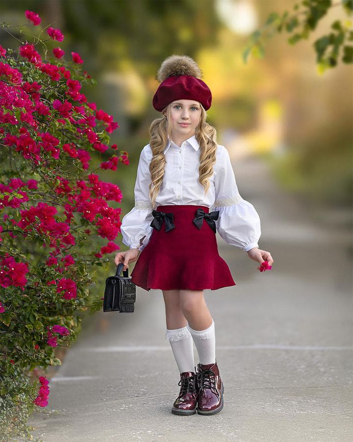 Flare Skirt with Satin Bows - Petite Maison Kids