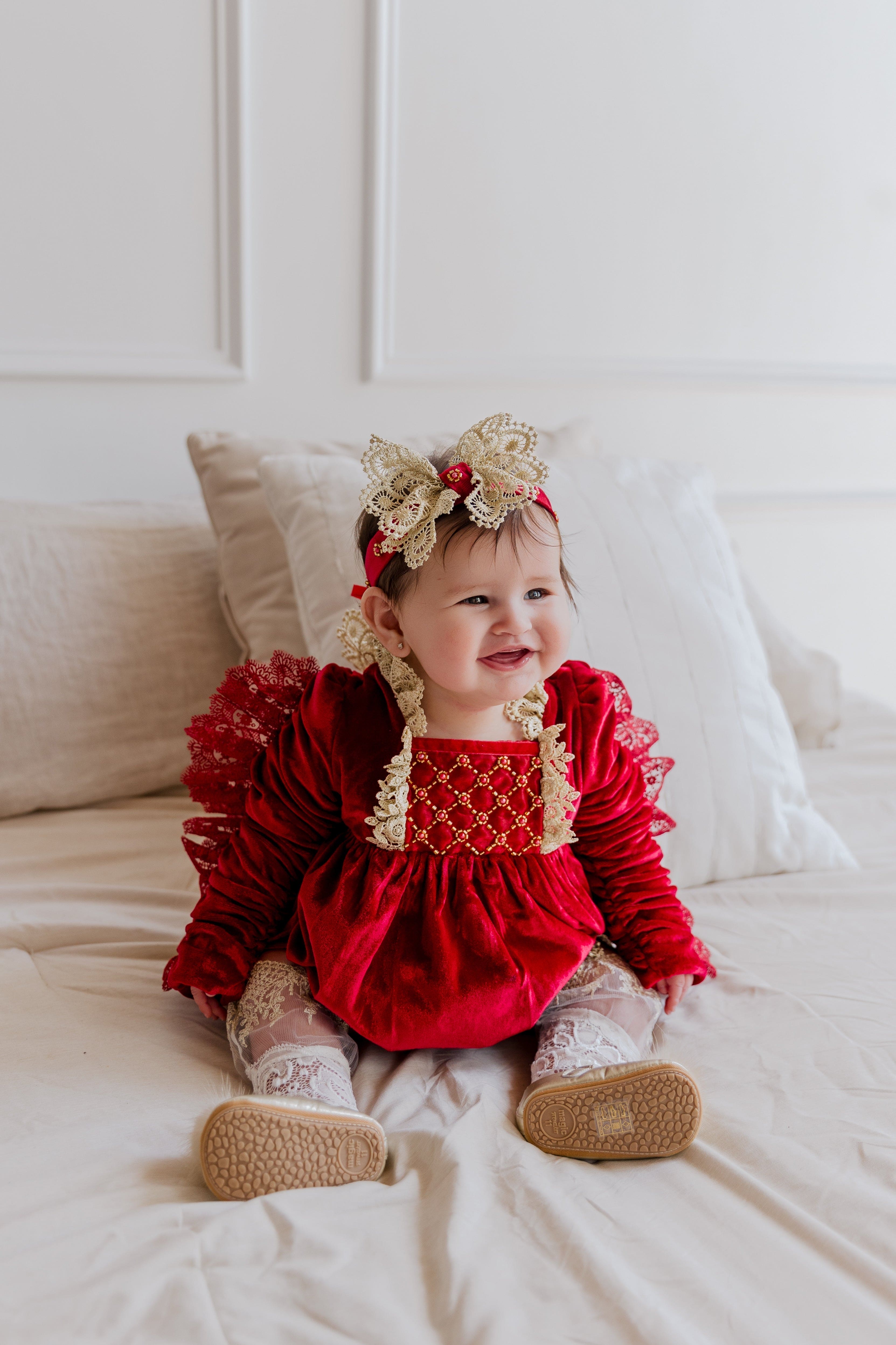 Victoria Red Velvet Romper