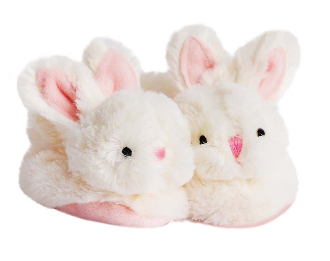 Ivory and Pink Bunny Booties