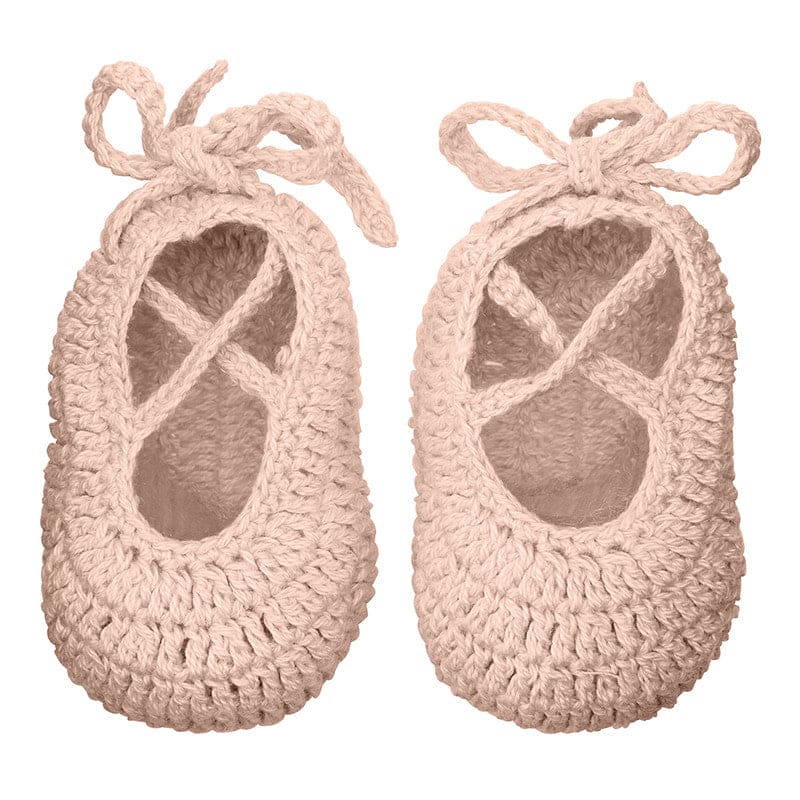 Knit Ballerina Baby Booties - Pink