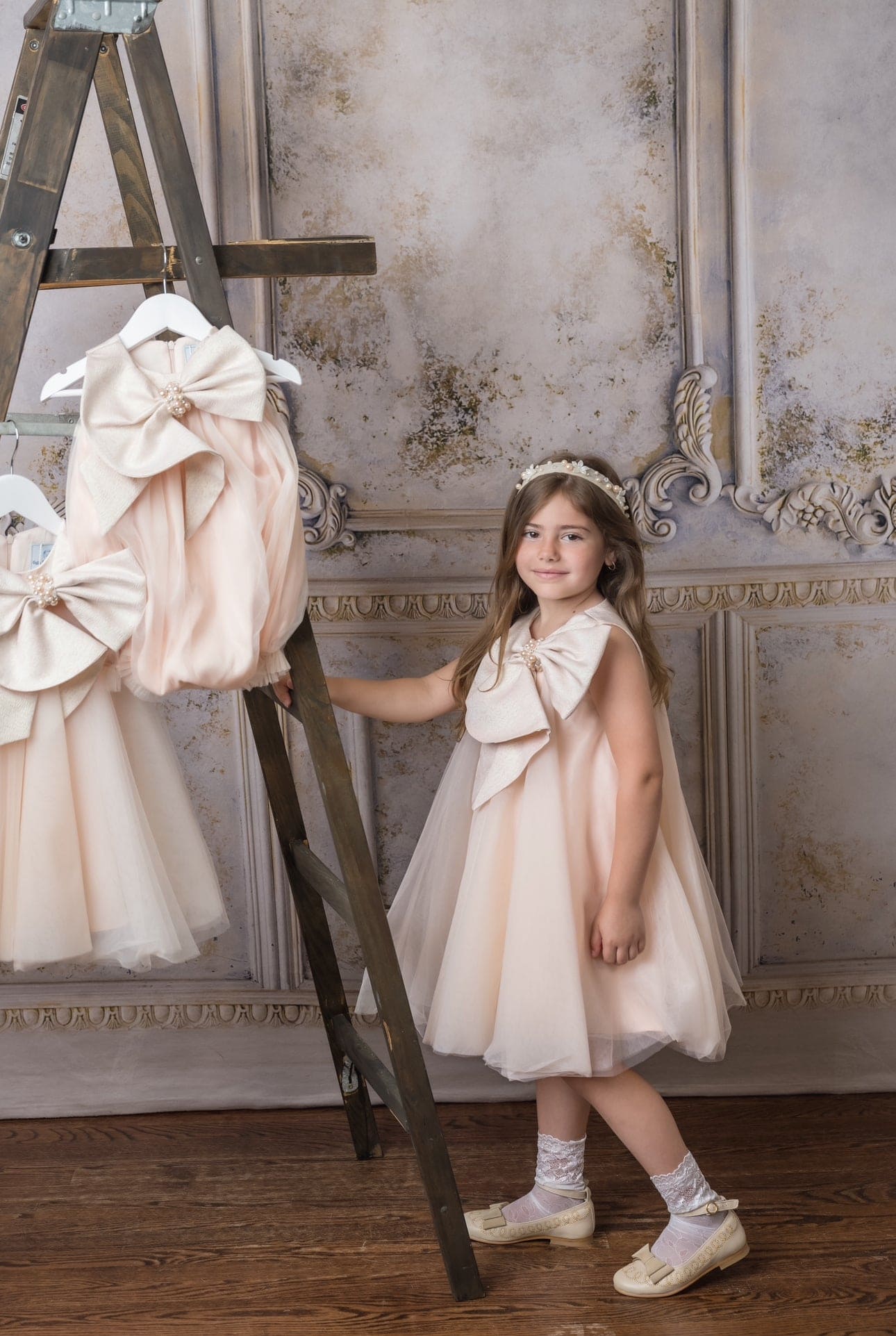 Jackie Peach Tulle Dress - Petite Maison Kids