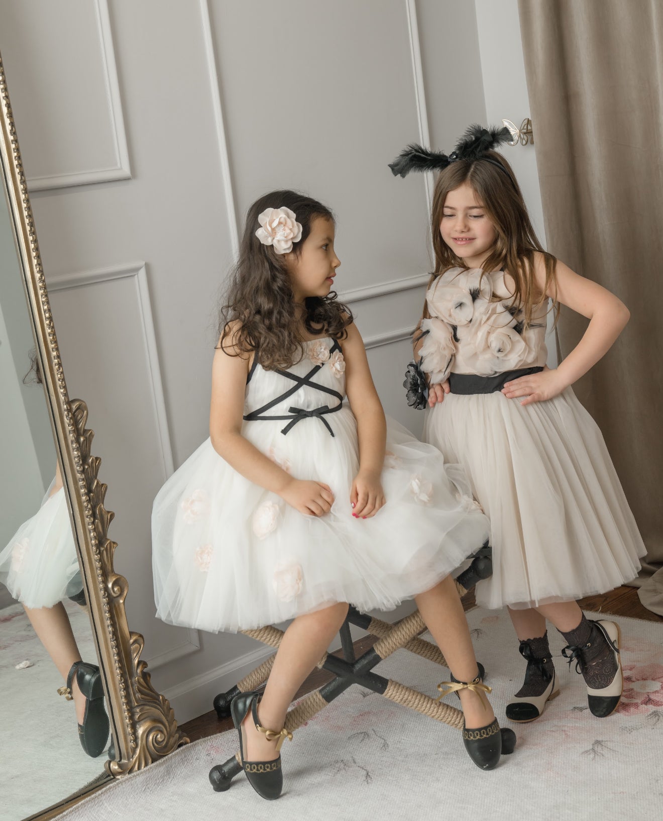 Giselle Ivory Criss-Cross Tulle Dress